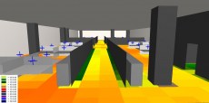 CadnaR melunmallinnusta sisätiloissa 3D heatmap