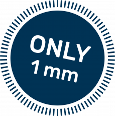 "Vain 1 millimetri" logo