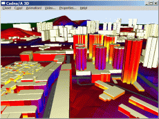 CadnaA kaupungin 3D piirrustus