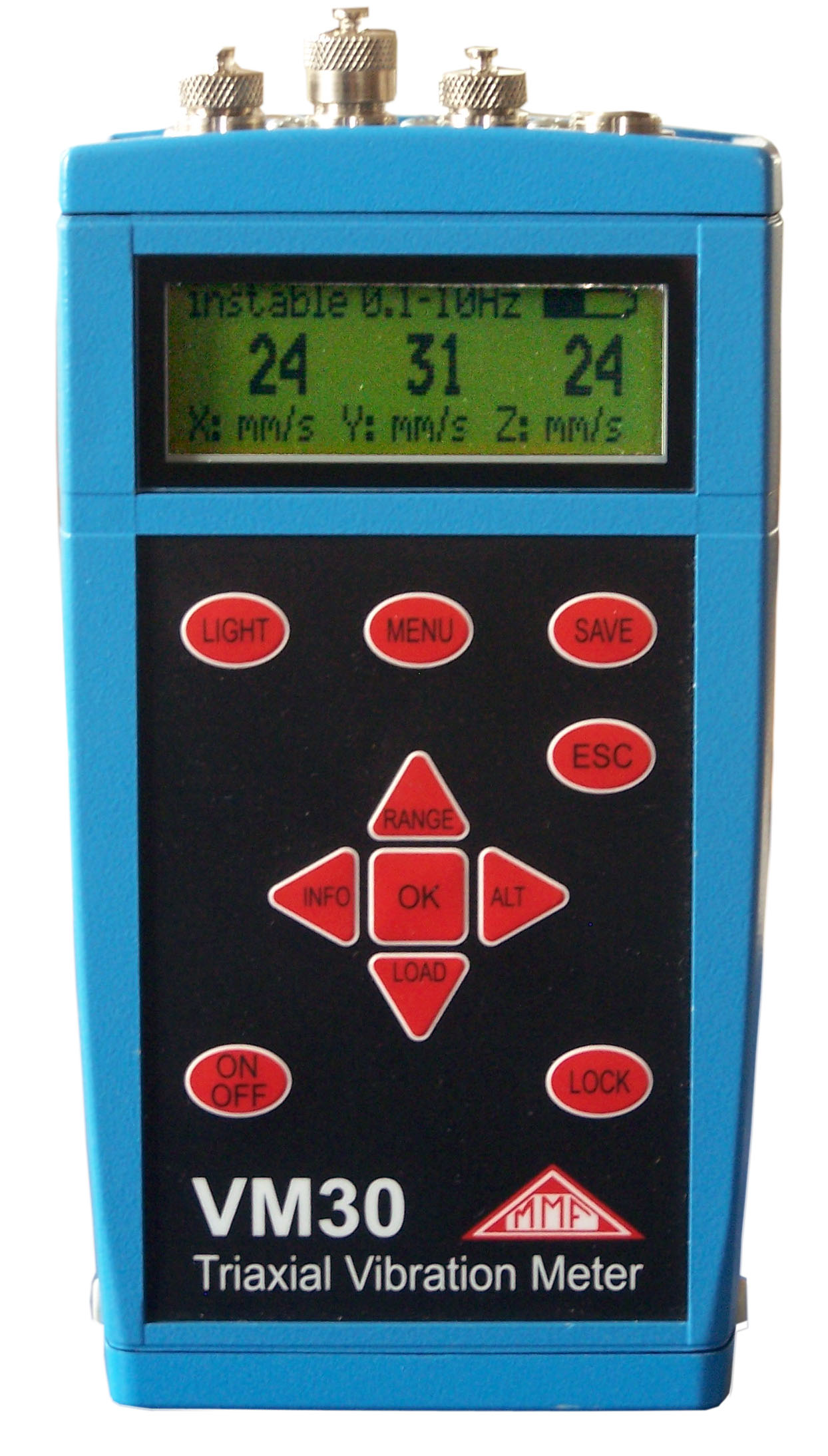 VM-30 tärinämittari edestä kuvattuna